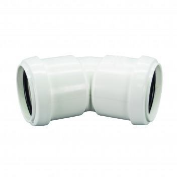 FLO PUSHFIT OBTUSE BEND 45 DEG OBTUSE OFFSET; 40MM WHT