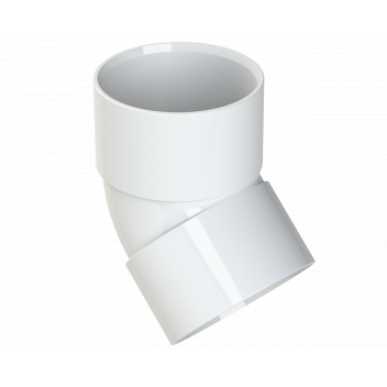 S/WELD OBTUSE BEND 45DEG; 50MM WHITE