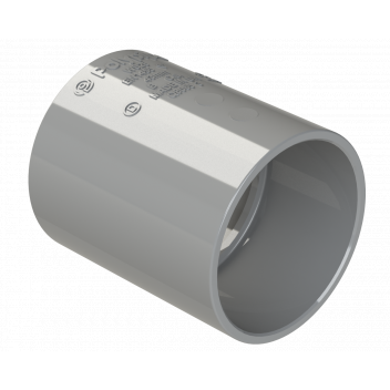 S/WELD STRAIGHT COUPLING; 40MM GREY