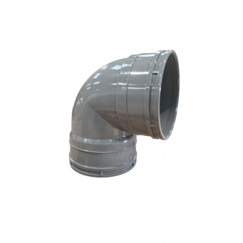 E.TUPLING SOLVENT SOIL TIGHT 90DEG DOUBLE-SOCKET BEND - SOLVENT GREY
