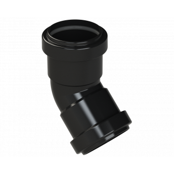 PUSHFIT OBTUSE BEND 45DEG; 40MM BLACK