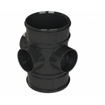 S2000 3 WAY BOSSED PIPE;4\"/110MM BLACK