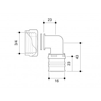 FRANKISFRANKISCHE ALPEX-DUO XS ELBOW TRANSITION COUPLING FLAT-