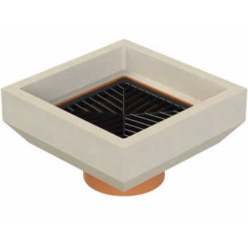 DRAIN SQUARE HOPPER; 4\"/110MM