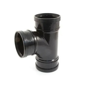 E.TUPLING 4\" SOIL 90DEG TRIPLE SOCKET BRANCH - BLACK