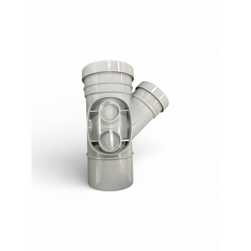 E.TUPLING 6\" PUSH-FIT SOIL D/S 45DEG UNEQUAL BRANCH - GREY