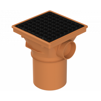 DRAIN SQUARE HOPPER; SPIGOT END 4\"/110MM