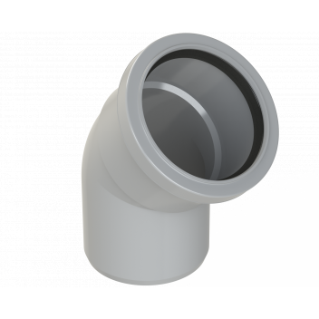 POLYPIPE RING-SEAL BEND (1XSCKT);3\"/82MM 135DEG GREY