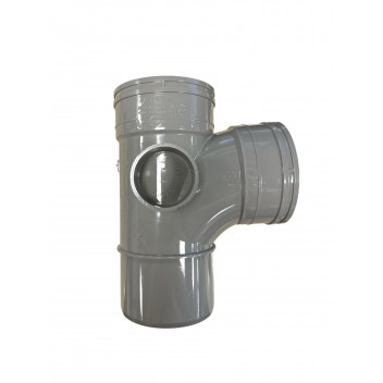 E.TUPLING SOLVENT SOIL 92.5DEG DOUBLE-SOCKET BRANCH - SOLVENT GREY