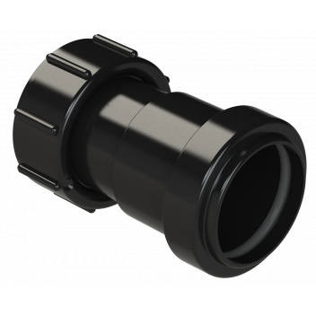 PUSHFIT THREADED COUPLING; 32MM BLACK