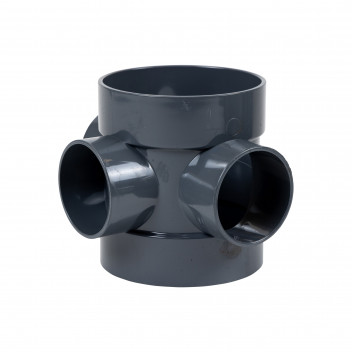 FLOPLAST RING-SEAL SHORT BOSS PIPE ;4\"/110MM SOIL ANTHRACITE GREY