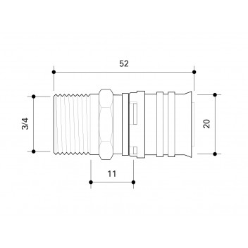 FRANKISCHE ALPEX MLC ADAPTOR 20MM - ¾” MT