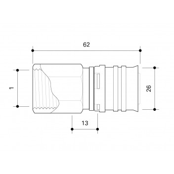 FRANKISCHE ALPEX ADAPTOR FEMALE THREAD 26MM - 1\"FT