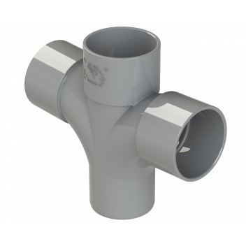 S/WELD CROSS TEE 92.5DEG; 40MM GREY