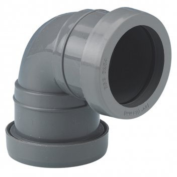 E.Tupling Push-Fit Waste 40mm 90° Knuckle Bend Grey