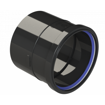 POLYPIPE RING-SEAL SINGLE SOCKET; 4\"/110MM BLACK
