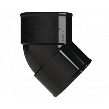 POLYPIPE S2000 40MM MUPVC 45 DEG OBT BEND - BLACK