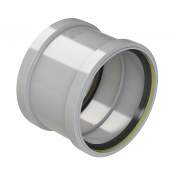 POLYPIPE RING-SEAL DOUBLE SOCKET; 6\"/160MM GREY