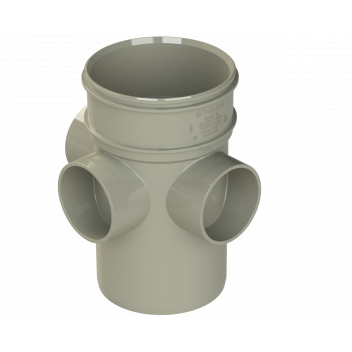 S2000 110MM 3 WAY BOSSED PIPE S/S SOL GRY