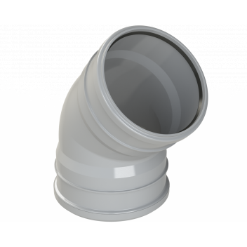 POLYPIPE RING-SEAL BEND (2XSCKT);6\"/160MM 135DEG GRY