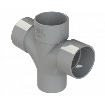 S/WELD CROSS TEE 92.5DEG; 50MM GREY