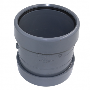 E.TUPLING 4\" SOIL DOUBLE-SOCKET SLIP COUPLER - GREY