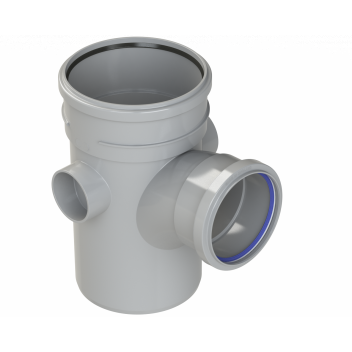 POLYPIPE RING-SEAL SNGL BRANCH;6\"/160MM92.5D UNEQ GY