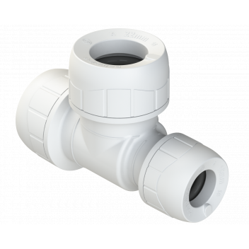 POLYPLUMB ENHANCED - 22X15X22 END RED TEE - WHITE