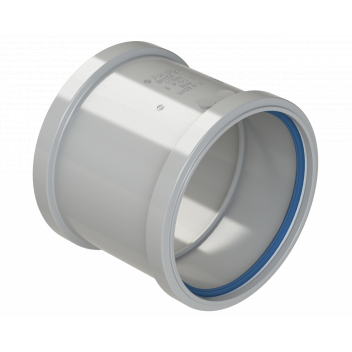 POLYPIPE RING-SEAL DOUBLE SOCKET; 4\"/110MM GREY