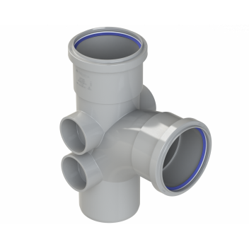 POLYPIPE RING-SEAL SINGL BRANCH;4\"/110MM 92.5D EQ GY