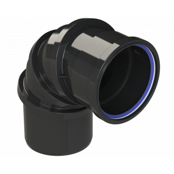 POLYPIPE RING-SEAL ADJUST BEND; 4\"/110MM 0-90 DEG BK