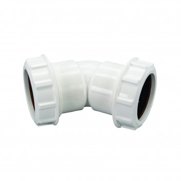 FLO UNI OBTUSE BEND 45 DEG OBTUSE OFFSET; 40MM WHT