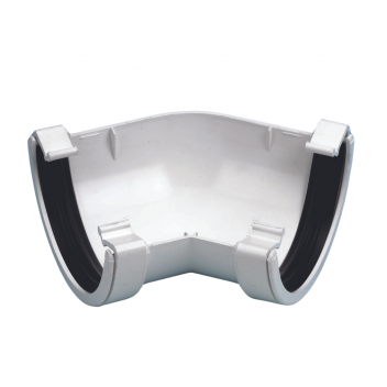 E.TUPLING 112MM HALF-ROUND 135DEG ANGLE - WHITE