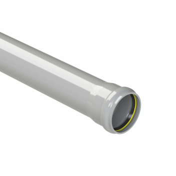 POLYPIPE RING-SEAL SINGLE SCKT PIPE; 3\"/82MM 3M GREY