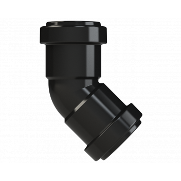 PUSHFIT OBTUSE BEND 45DEG; 32MM BLACK