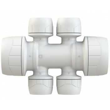 POLYPLUMB ENHANCED - 22X10 4 PORT 2-SIDED MANIFOLD (SKT/SKT) - WHITE