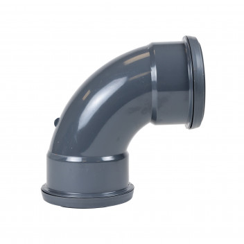 FLOPLAST RING-SEAL 92.5 D/S BEND;4\"/110MM SOIL ANTHRACITE GREY