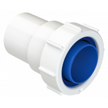 UNIV CONNECTOR TO SOLV SCKT ABS;40MM WHI