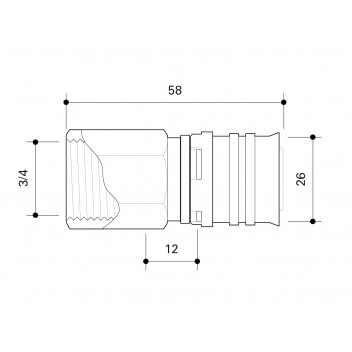 FRANKISCHE ALPEX ADAPTOR FEMALE THREAD 26MM - ¾”FT