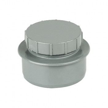 FLOPLAST SCREWED ACCESS CAP;4\"/110MM SOIL GREY