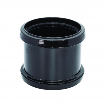 FLOPLAST RING-SEAL D/S PIPE COUPLER;4\"/110MM SOIL BLK
