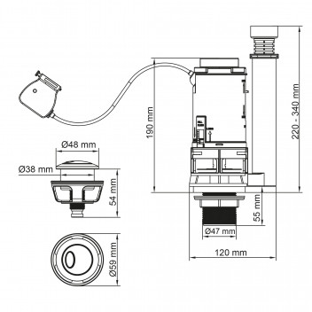 BEMIS FOYERS FLUSH VALVE WITH PUSH BUTTON