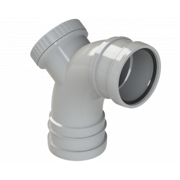 POLYPIPE RING-SEAL ACCESS BEND; 3\"/82MM 92.5DEG GRY