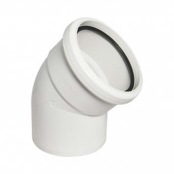 FLOPLAST RING-SEAL S/S BEND 135D;4\"/110MM SOIL WHITE