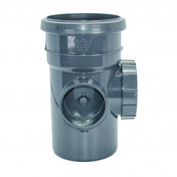 FLOPLAST RING-SEAL ACCESS PIPE(SKT/SPG);4\"/110MM SOIL ANTHRACITE GREY