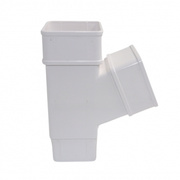 E.TUPLING 65MM SQUARE DOWNPIPE BRANCH - WHITE