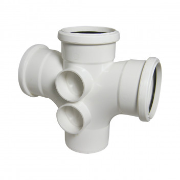FLOPLAST RING-SEAL DOUBLE BRANCH 92.5 DEG;4\"/110MM SOIL WHITE