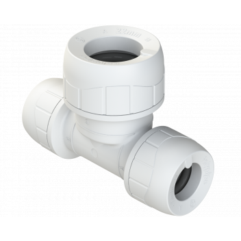 POLYPLUMB ENHANCED - 15X15X22 TWO END RED TEE - WHITE