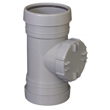 E.TUPLING 4\" SOIL DOUBLE-SOCKET ACCESS PIPE - GREY