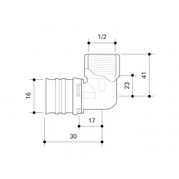 FRANKISCHE ALPEX ELBOW FEMALE THREAD 16MM - 1/2\"